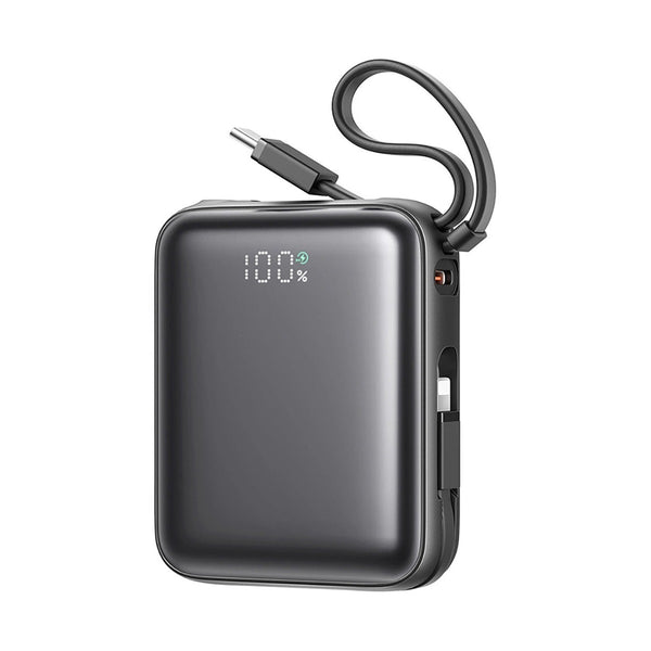Joyroom JR-PBF27 22.5W mini Power Bank with Dual Cables (lightning &typec) 10000mAh -Black