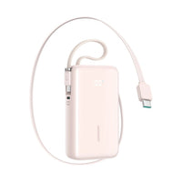 Joyroom JR-PR2 35W Mini Power Bank with Built-in Retractable Type-C Cable & Carrying Type-c Cable 10000mAh - Pink