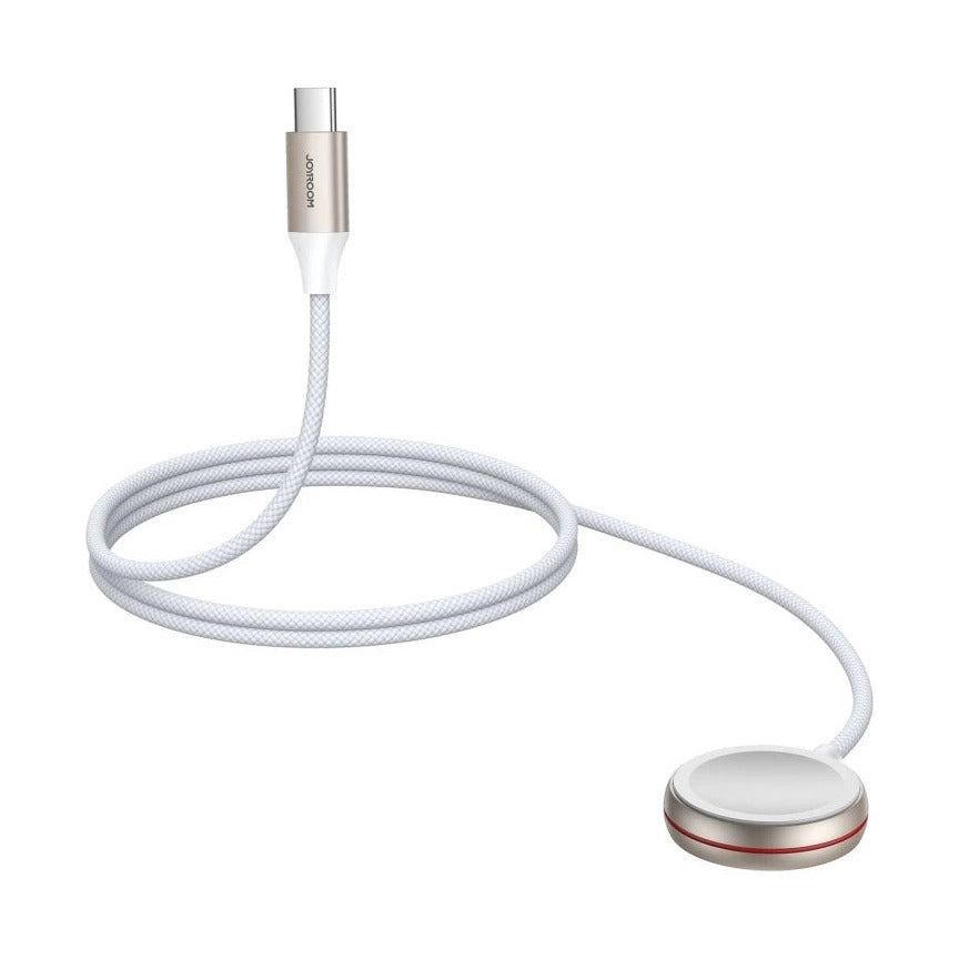 كابل شحن مغناطيسي لساعة أبل من جويروم، 1.2 متر، أبيض - شاحن USB-C