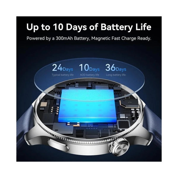 Joyroom Smart Watch, 1.43" AMOLED Display, Blue Leather Strap