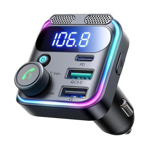 Joyroom - 48W Dual-Mic Car Wireless Fm Transmitter, Black
