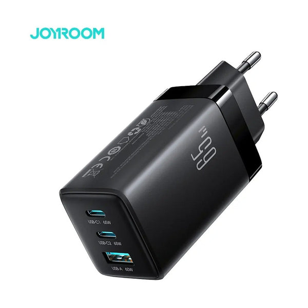 Joyroom Multi USB Charger GaN JOYROOM 65W with Cable USB-C to USB-C 100W 1.2m Black