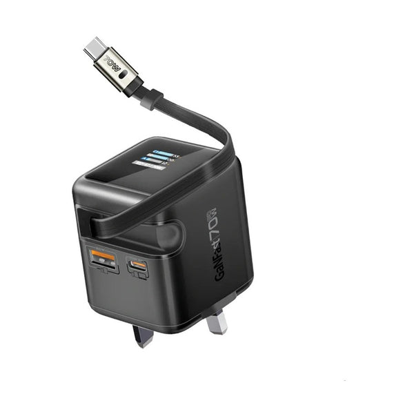 Promate Cubix-R70.Black, Charger Usb-C