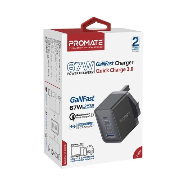 Promate Ganport4-67Pd.Black, Charger