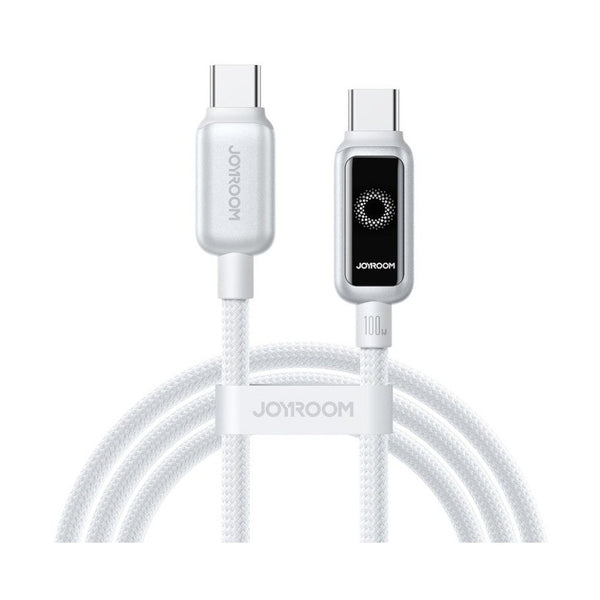 Joyroom StarFlight Series Auto Power-Off Fast Charging Data Cable Type-C to Type-C 100W - White