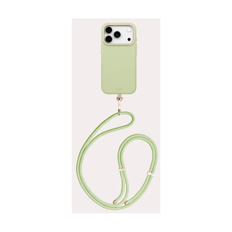 جراب UNIQ Coehl Mirelle لهاتف iPhone 17 Pro، لون أخضر فاتح (Lint Green) - غطاء MagSafe