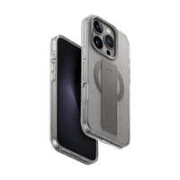 جراب UNIQ Heldro Max لهاتف iPhone 16 Pro شفاف - مزود بحزام تثبيت وحامل للكاميرا