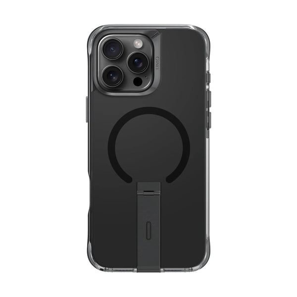 UNIQ HYBRID IPHONE 16 PRO (2024) 6.9 MAGCLICK CHARGING ELEVA WITH VERTICAL STAND - CARBON (BLACK)