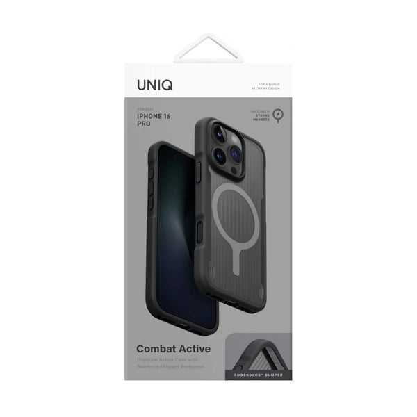 UNIQ HYBRID IPHONE 16 PRO MAGCLICK CHARGING COMBAT ACTIVE - CHARCOAL BLACK