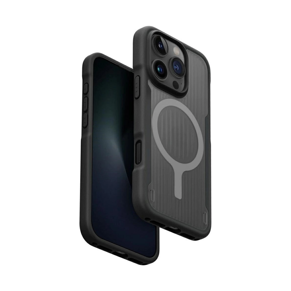 جراب UNIQ Combat Active لهاتف iPhone 16 Pro Max بلون أسود فحمي - جراب متين