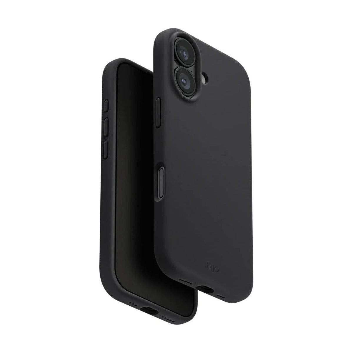 غطاء UNIQ Lino لهاتف iPhone 17، لون رمادي فحمي - سيليكون سائل بتقنية MagClick