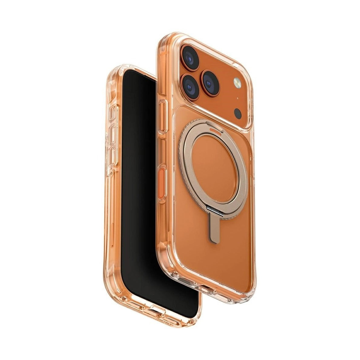 غطاء حماية UNIQ Swivix لهاتف iPhone 17 Pro بلون Taupe Gold مع مسند دوار MagClick