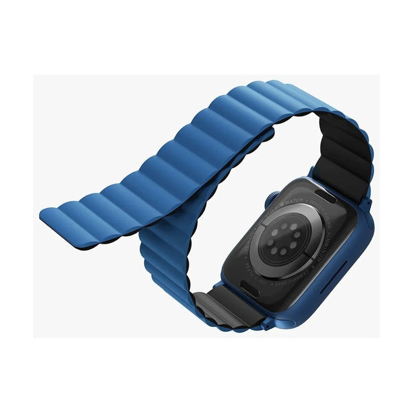 UNIQ REVIX REVERSIBLE MAGNETIC APPLE WATCH STRAP 49/45/44/42MM - CASPIAN (BLUE/BLACK)