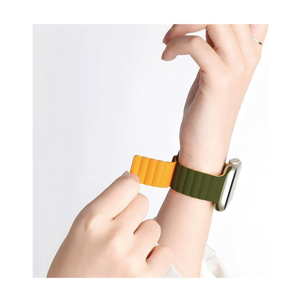 Wiwu - 42/44/45/49 Magnetic Silicone Watch Band Wi-Wb001 Navy+Yellow