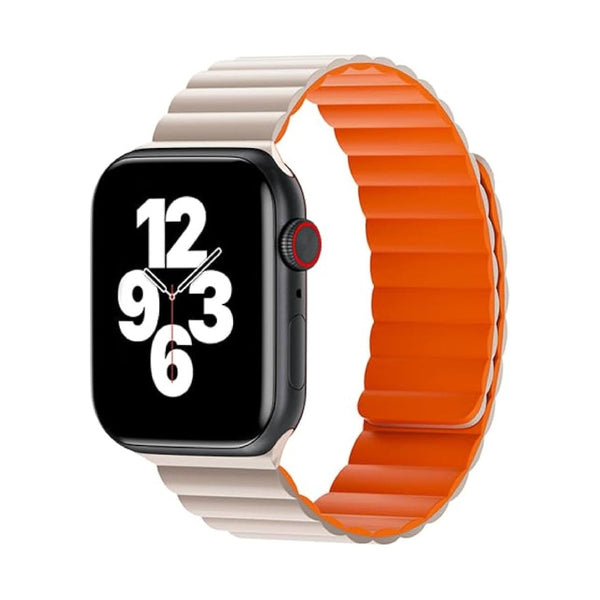 Wiwu - 42/44/45/49 Magnetic Silicone Watch Band Wi-Wb001 Starlight+Orange