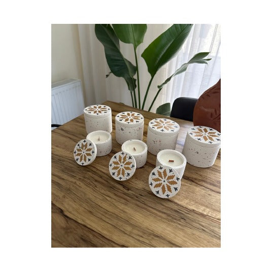 Zconcrete - Large Terrazzo Concrete Candle With Lid