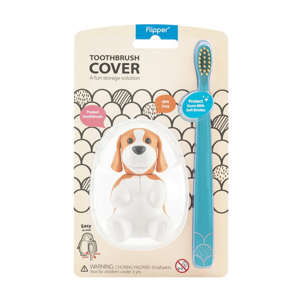Flipper - Toothbrush Cover & Toothbrush Flp Fun Animal Combo Pack / Beagle