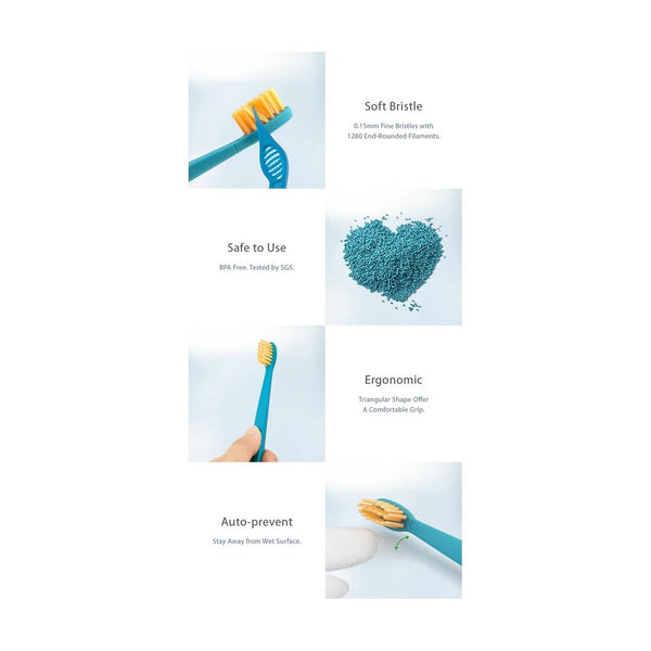 Flipper - Toothbrush Flp Twigo Kids / Green & Yellow - 2Pcs