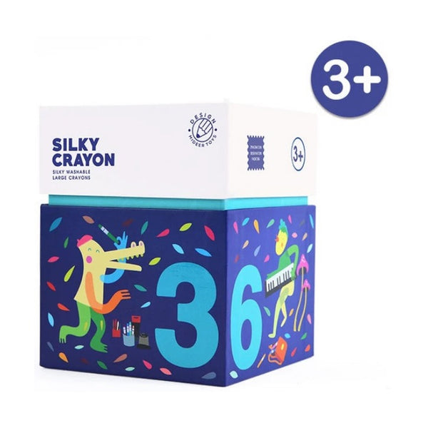Mideer Silky Jumbo Crayons 36 Colors - Water-Soluble Art Set