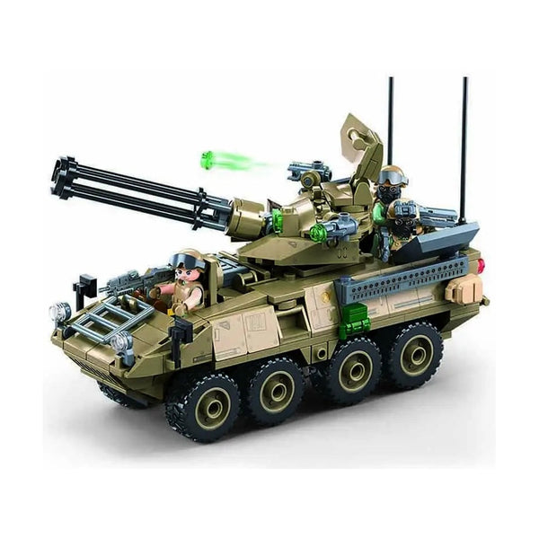 Sluban Army OEF Stryker ADS Air Defense Vehicle Brick Set, 320 Pieces, Ages 6+