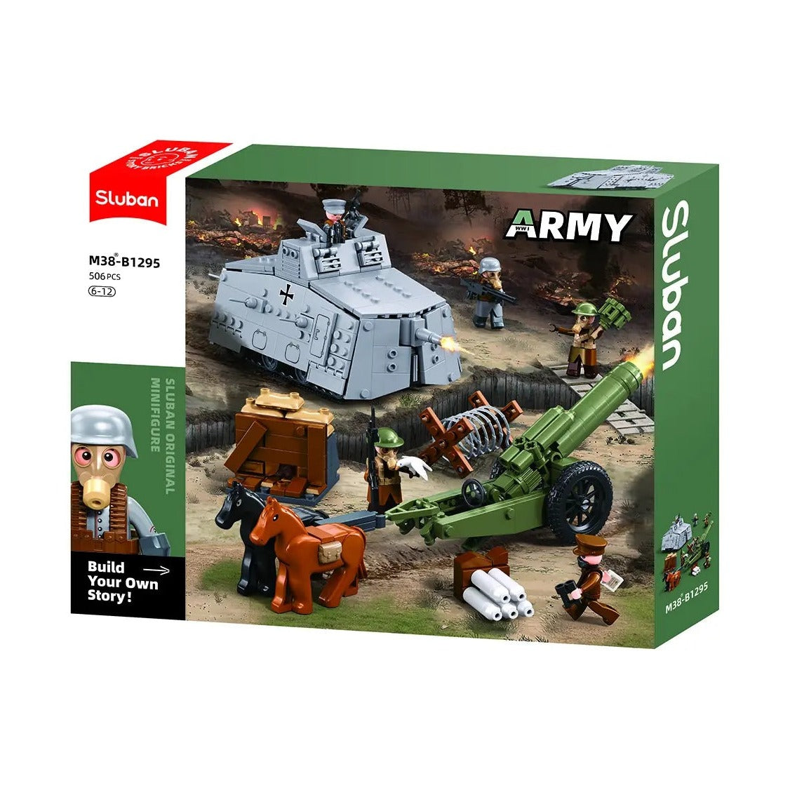 Sluban - Army Wwi - A7Vs Tank Offensive Action 506Pcs