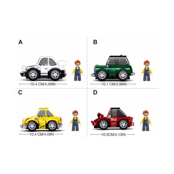 Sluban MCAR Classic Car Brick Building Kit, Single Box from a 4-Car Series
