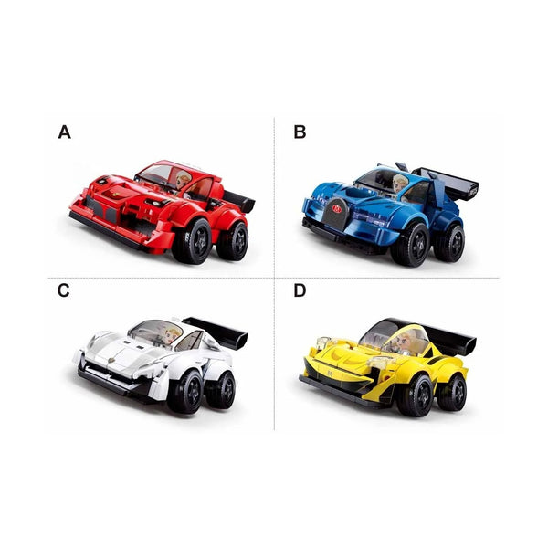 Sluban Mcar Hell of Flush Supercar 4 Types - Mini Brick Pack