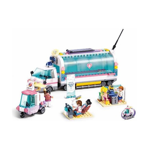 Sluban Metropolis Mobile Nursing Car - Pull Back City Brick Set