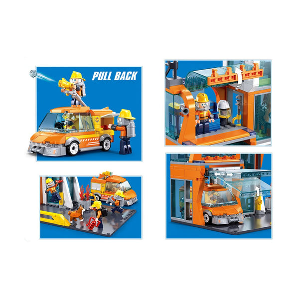 Sluban Metropolis Rescue Headquarters 407 Pieces - City Brick Set