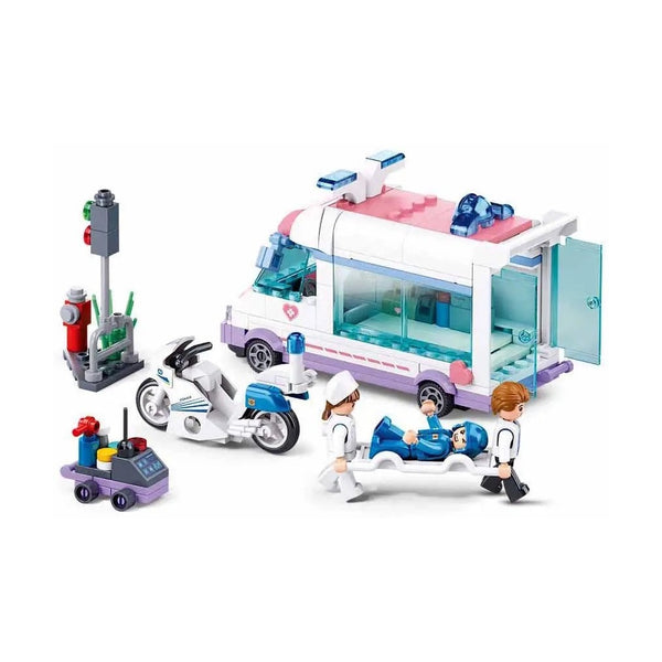 Sluban Metropolis Doctor Rescue - Pull Back City Brick Building Set