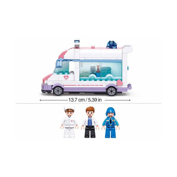 Sluban Metropolis Doctor Rescue - Pull Back City Brick Building Set