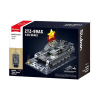 سلوبان - مكعبات بناء - دبابة Ztz-99As بمقياس 1/35 (نسخة بطلاء معدني) 1079 قطعة