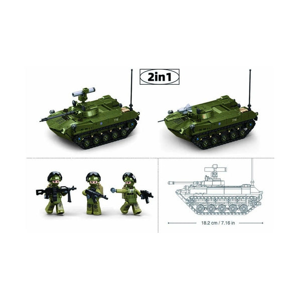 Sluban Modelbricks BMD-2 Airborne Armored Vehicle - 516 Piece Model