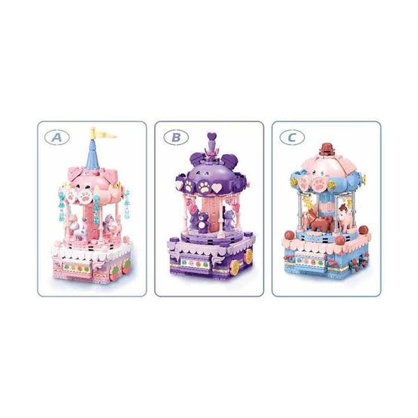Sluban - Pleyerid - Hand-Cranked Merry-Go-Round 3 Types (6 Boxes In 1 Display Box)