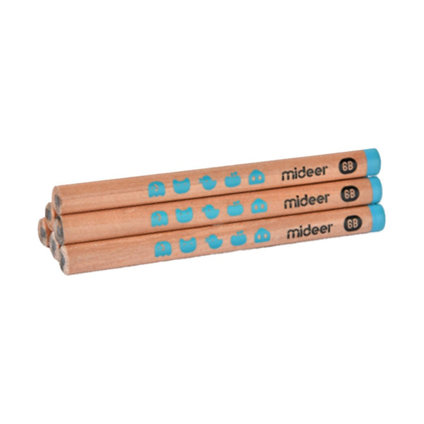 Mideer Thick Triangular Pencils 6B - Dark Graphite Drawing Set