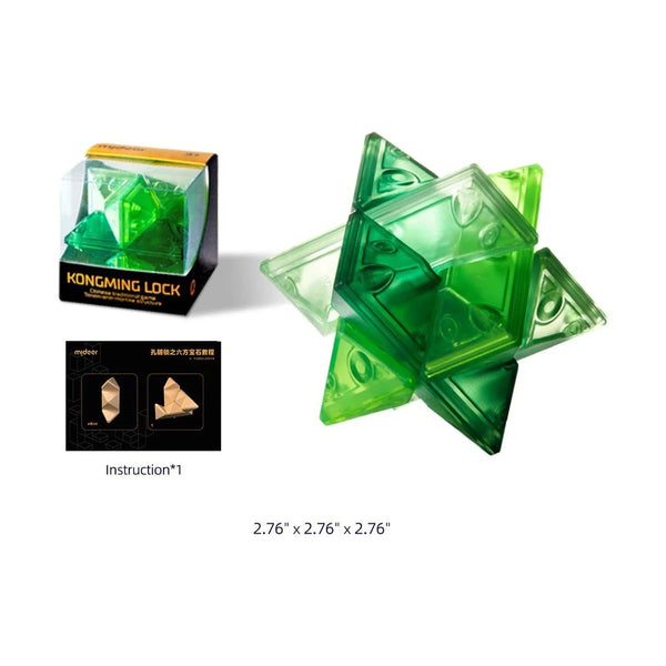 Mideer Neon Space Kongming Lock Hexagonal Gem - 3D Wooden Puzzle