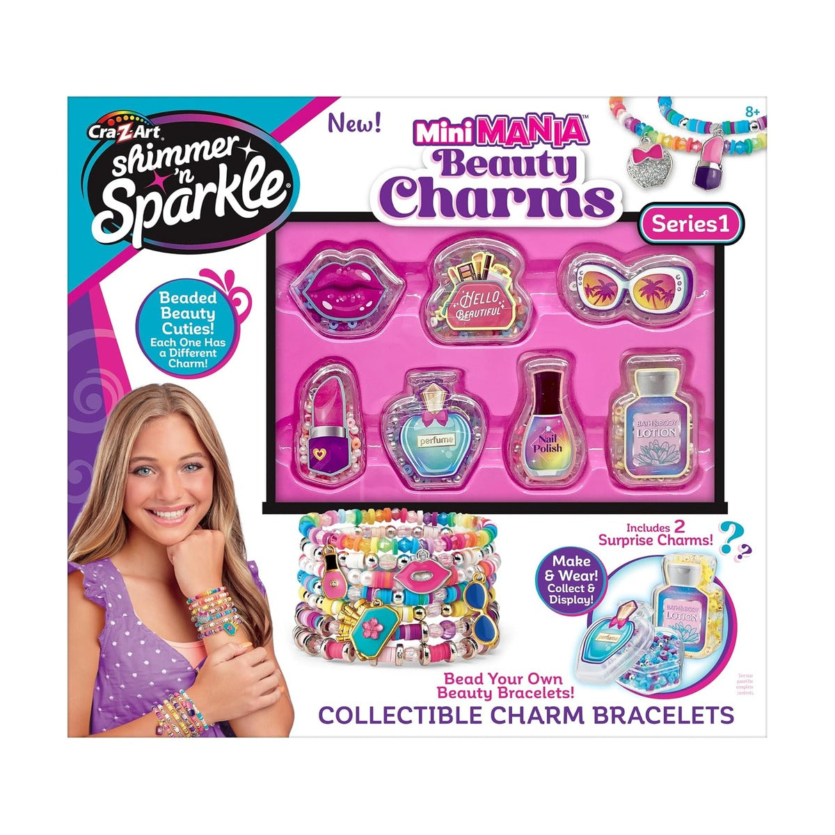 سوار الخرز اللامع CraZart Shimmer N Sparkle Mini Mania Beauty Charms