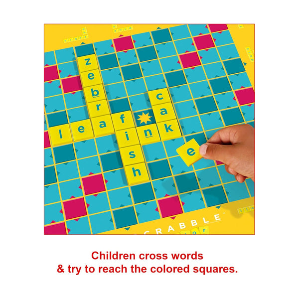 Mattel Games Scrabble Junior Kids Crossword Game with 2-Games-in-1 UK