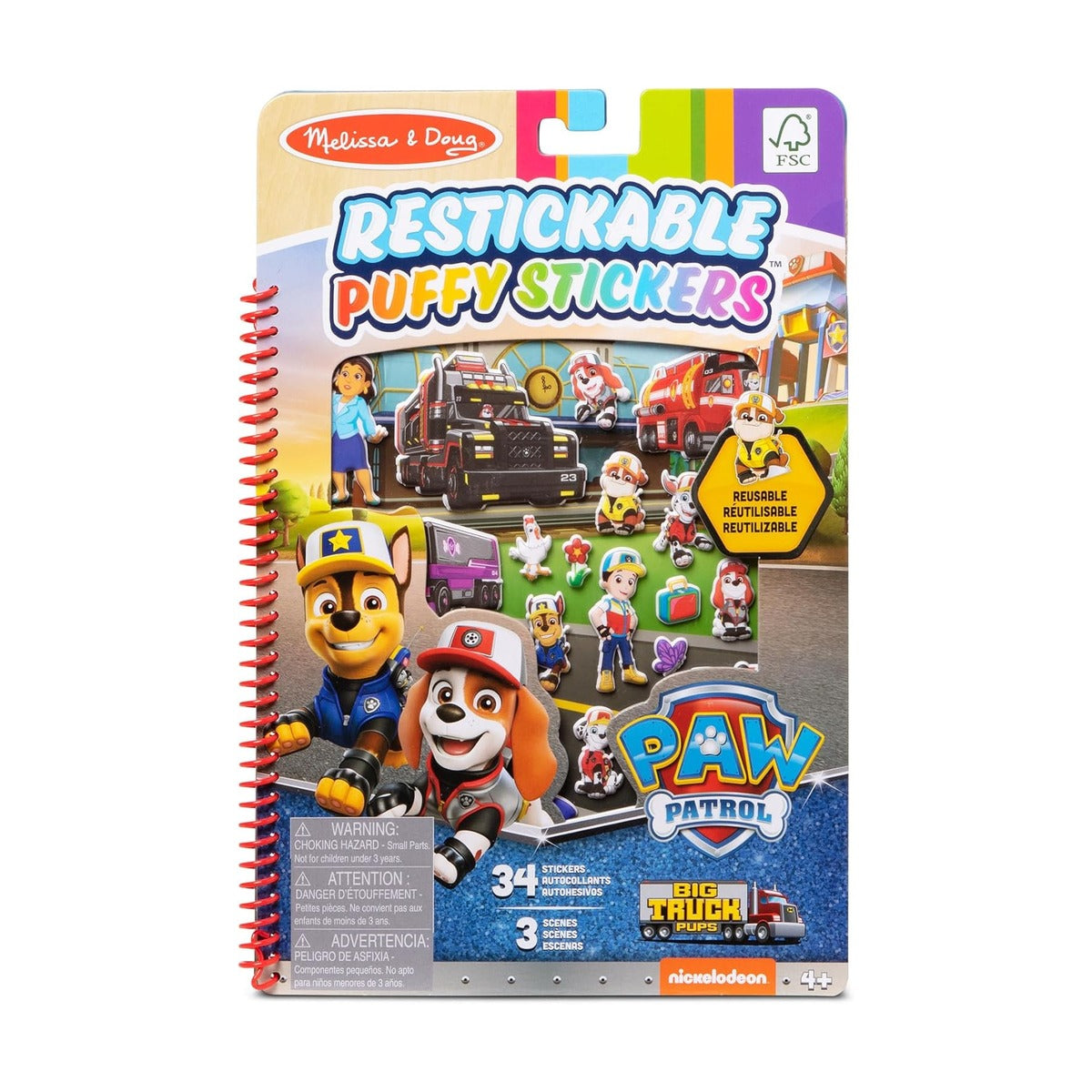 Melissa & Doug Paw Patrol Puffy Stickers Big Truck Pups