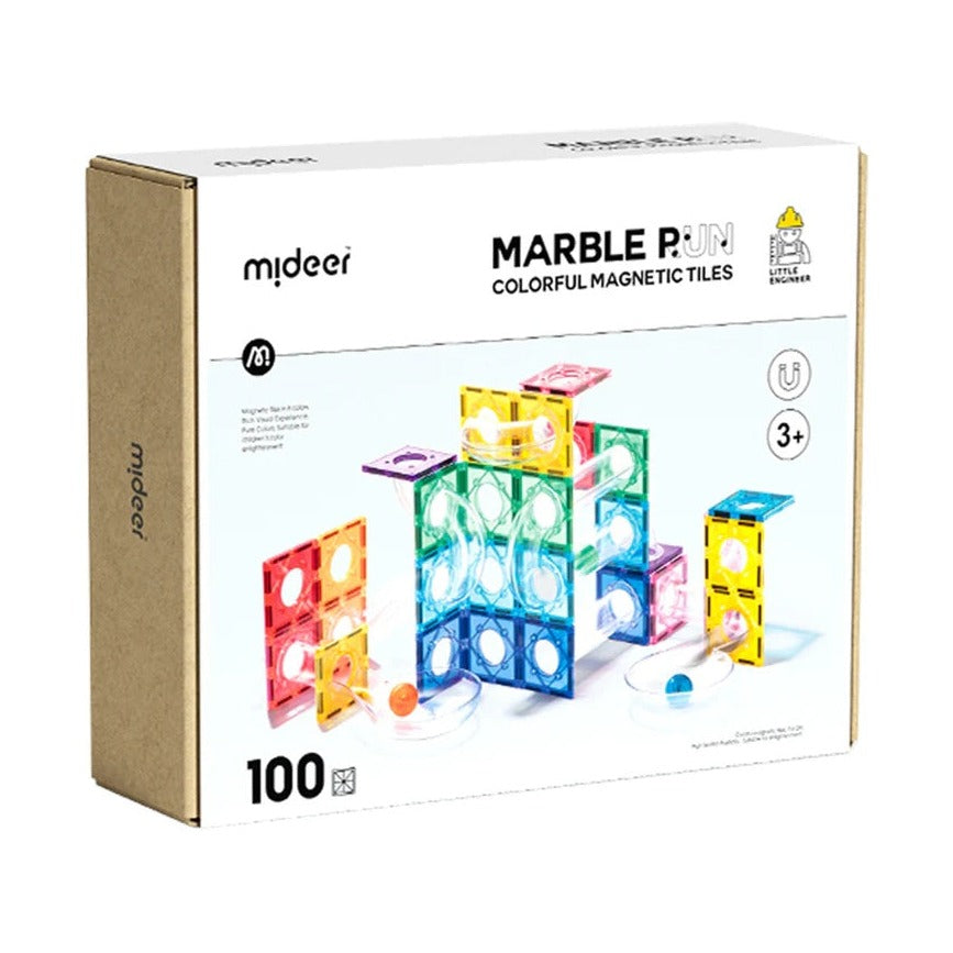 Mideer - Colorful Magnetic Tiles - Marble Run 100Pcs