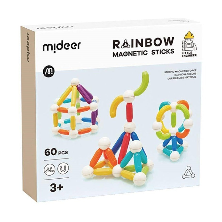 Mideer - أعواد مغناطيسية قوس قزح - 60 قطعة