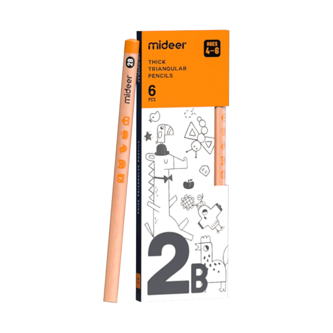 Mideer - Thick Triangular Pencils - 2B