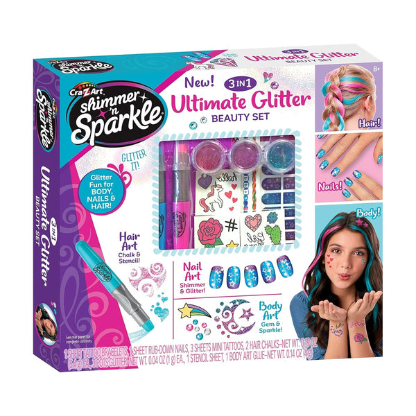 Cra-Z-Art Shimmer N Sparkle 3 In1 Ultimate Glitter Beauty Set