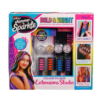 استوديو خصلات الشعر الملونة Shimmer N Sparkle Color FX من Cra-Z-Art - مجموعة اصنعها بنفسك