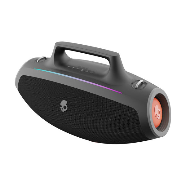 مكبر صوت بلوتوث محمول Skullcandy Barrel Boombox، أسود - مقاوم للماء بمعيار IPX5