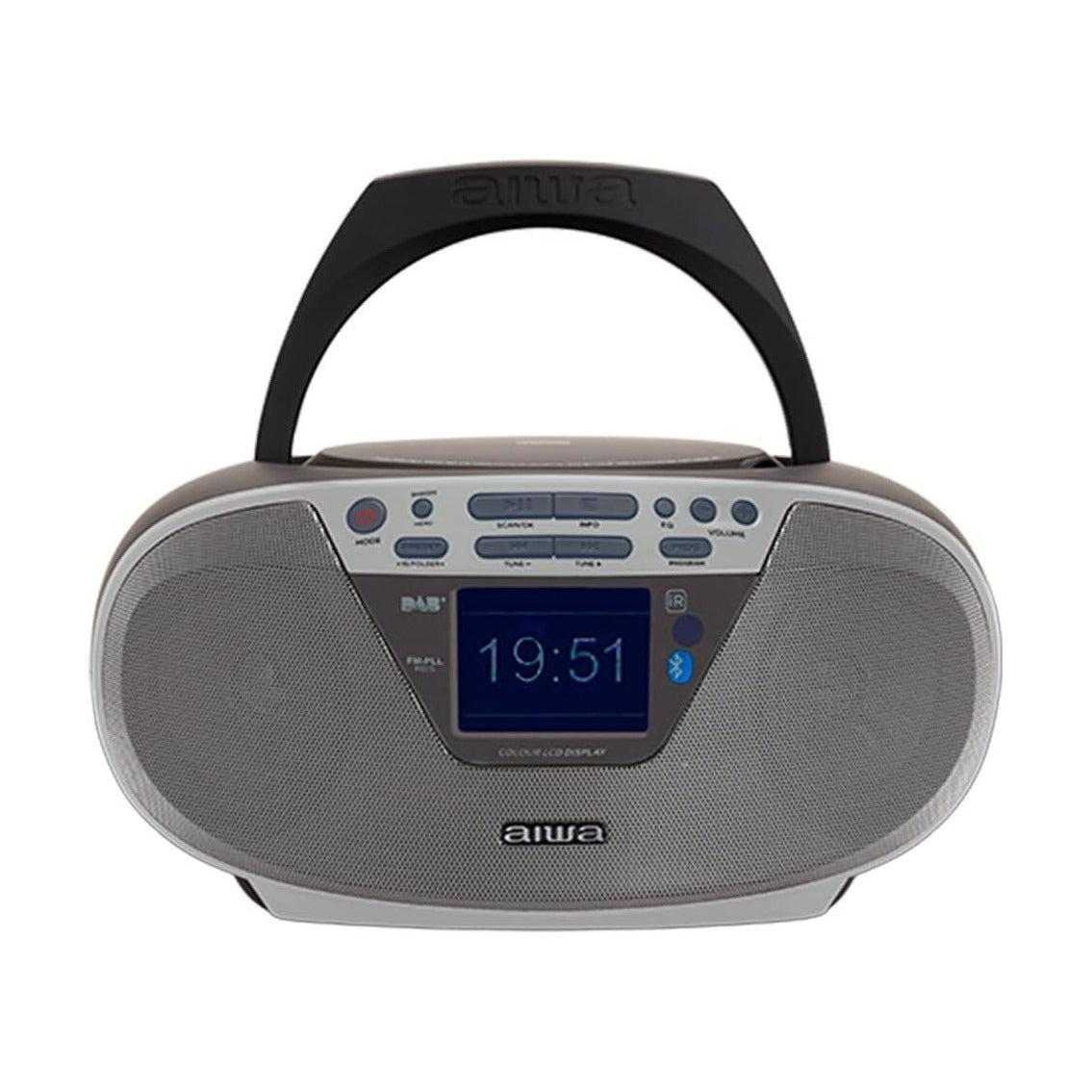 Aiwa BBTU-500DAB Modern Boombox Silver - CD MP3 DAB+ and Bluetooth