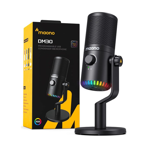 Maono - Dm30 Programmable Usb Condenser Microphone Black