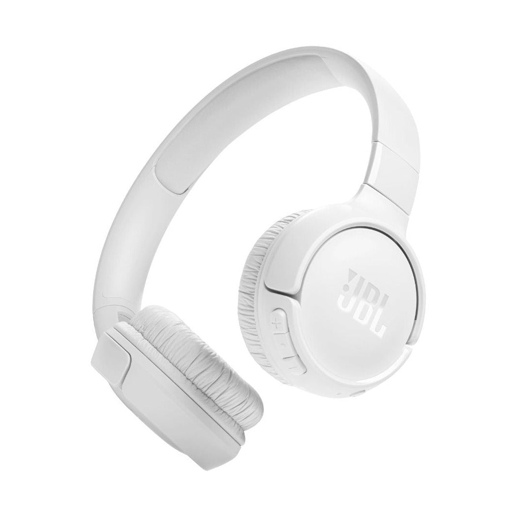 JBL Tune 520BT Wireless On-Ear Headphones, Bluetooth 5.3, 57-Hour Battery, Multipoint, White