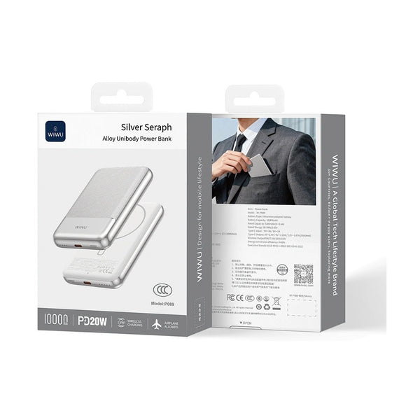 Wiwu - Pd20W Silver Seraph Alloy Unibody Power Bank Wi-P089 10000Mah