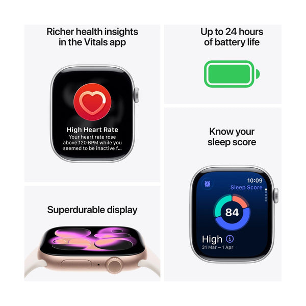 Apple Watch Series 11 (GPS) 42mm Rose Gold Aluminum Case with Light Blush Sport Band - Rose Gold - M/L